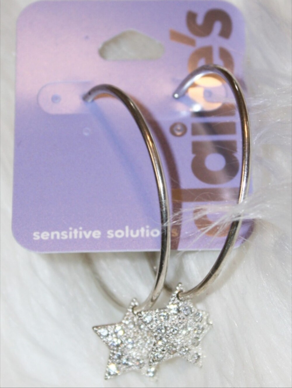 Claire's Hoop Earrings with Rhinestone Studded Stars